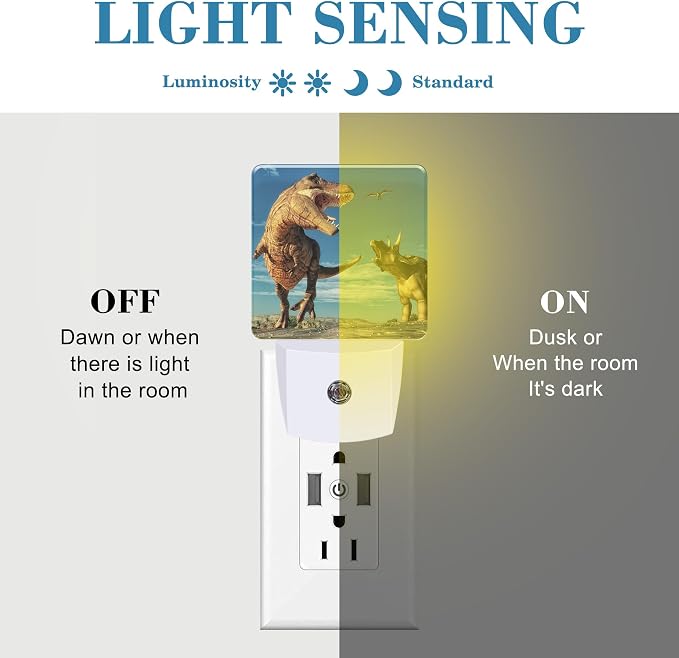 3D Dinosaur World Night Light for Kids, LED Night Light Plug into Wall - Image 2