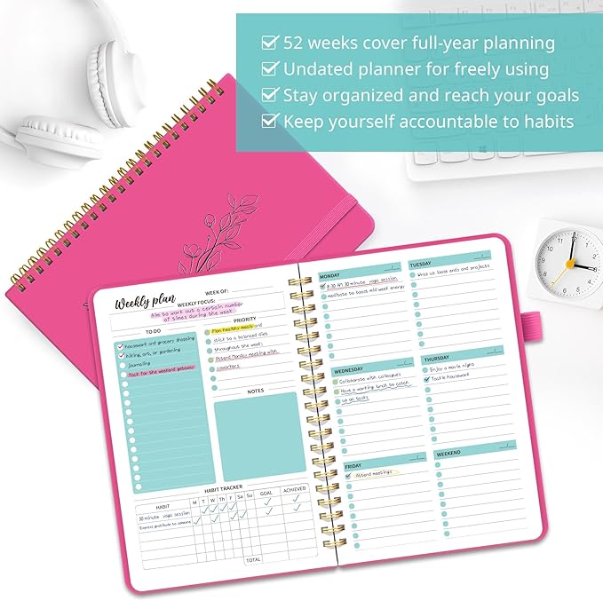 Taja Undated Weekly Planner, Weekly To Do List Notebook - Image 3