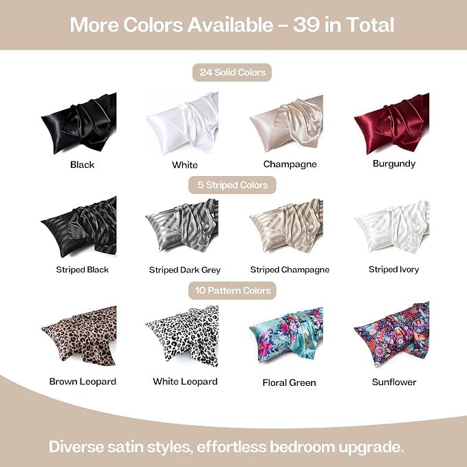 MR&HM Satin Body Pillow Cover, Soft and Breathable Body Pillow Case - Image 8