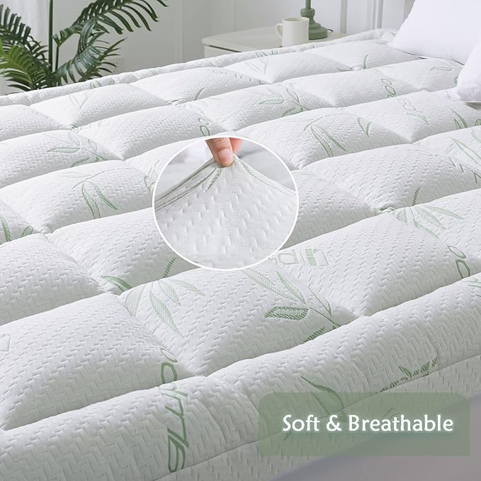 WhatsBedding King Mattress Topper, Soft Pillow Top Mattress Topper - Image 2