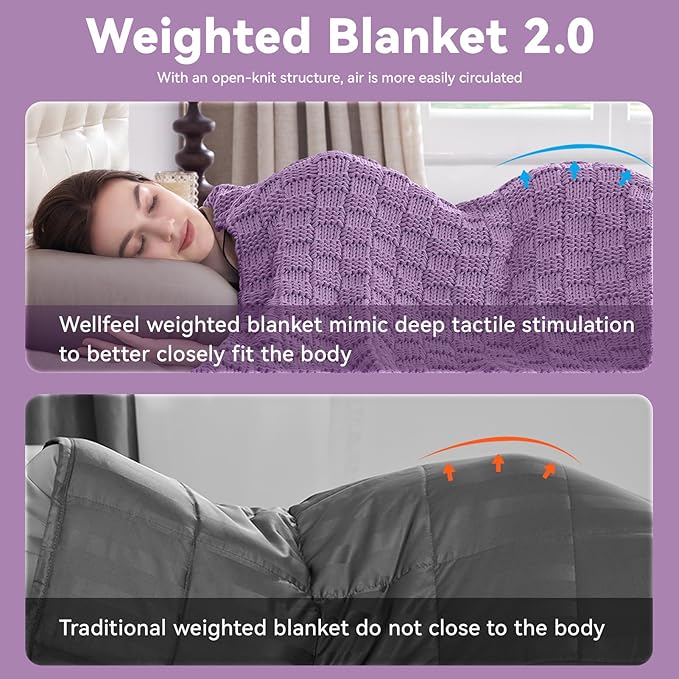 Knitted Weighted Blanket Adults, No Beads Heavy Blanket 36” x 48'' 5lbs - Image 8