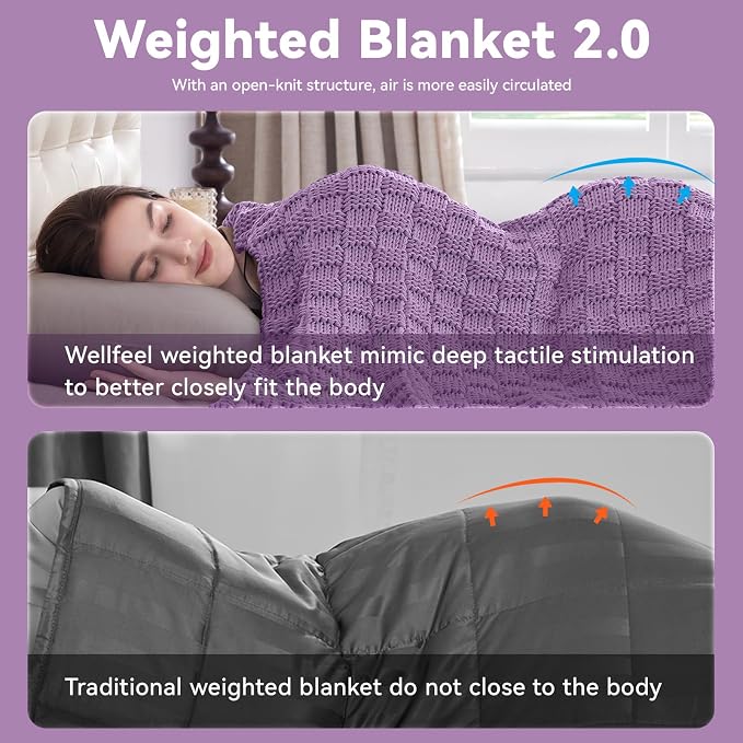 Knitted Weighted Blanket Adults, No Beads Heavy Blanket 40” x 60'' 7lbs - Image 8