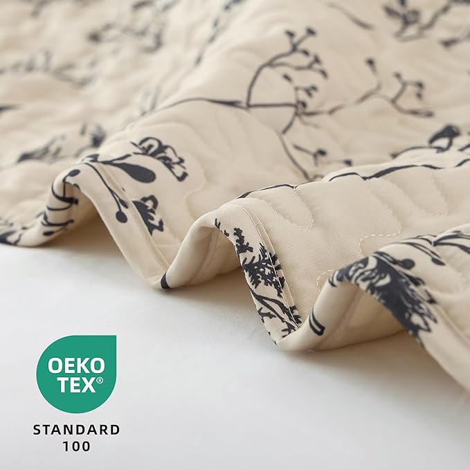 JANZAA Twin Quilt Beige Quilt Bed Spread Boho Quilt - Image 2