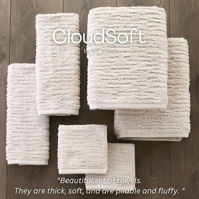 SKL Home CloudSoft Cotton Luxury 4-Piece Washcloth Set - Image 8