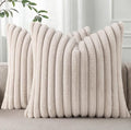 Pallene Faux Fur Plush Throw Pillow Covers 24x24 Set of 2, Luxury Soft Fluffy by PALLENE