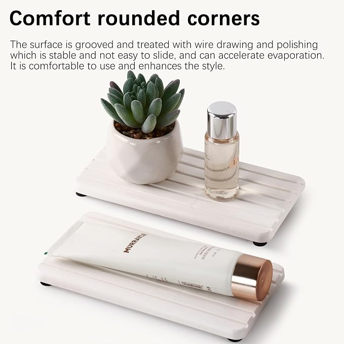 NiuYichee 2 PCS Water Absorbent diatomite Coasters, 7.1" x 3.5" Water Absorbing - Image 2