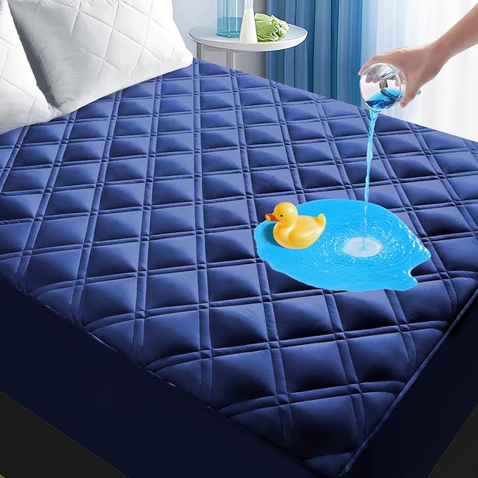 MEELUS Waterproof Queen Mattress Protector, Breathable Queen Size Mattress Pad by MEELUS