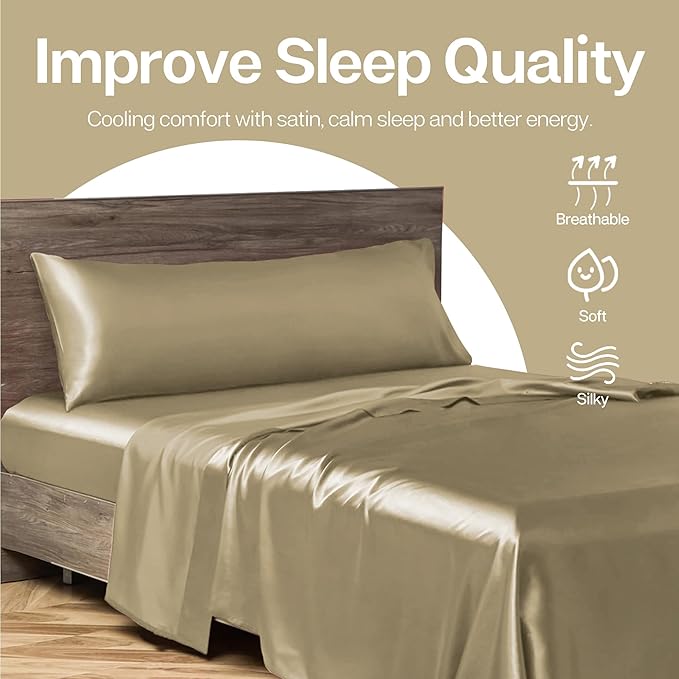 MR&HM Satin Body Pillow Cover, Soft and Breathable Body Pillow Case - Image 6