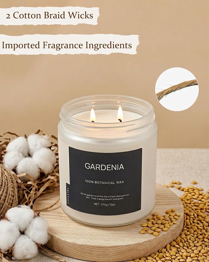 Gardenia Home Scented Candles, 13oz Organic Soy Wax, 76-Hour Clean Burning - Image 5