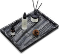 Real Natural Marble Tray for Bathroom, Kitchen and Desktop, Rectangle Genuine by Zilukar
