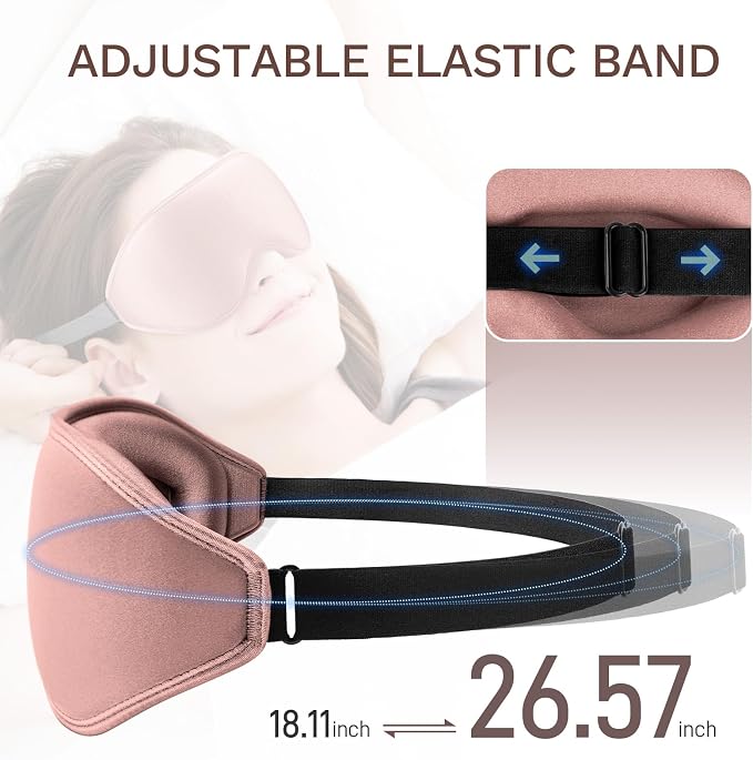 FlyCoco 99% Fully Block Out Light Eye Sleep Mask, 3D Deep Contoured Eyes Cover - Image 6