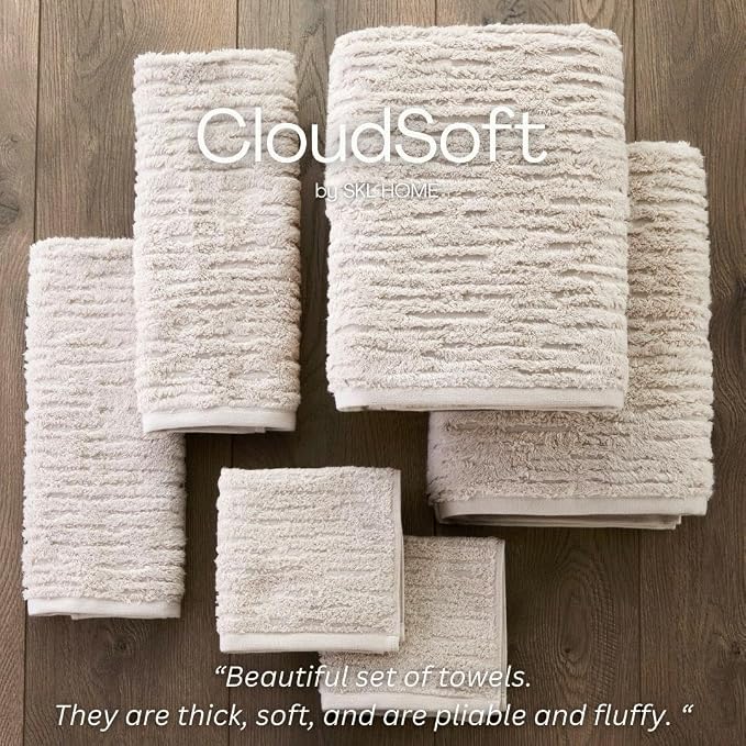 SKL Home CloudSoft 100% Cotton Luxury 6-Piece Towel Set, 600 GSM, Ultra Plush & - Image 7