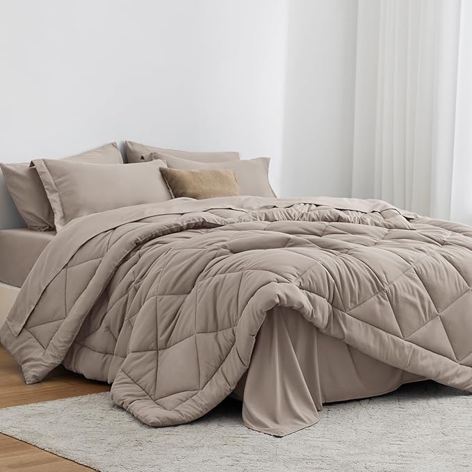 Love's cabin Twin Comforter Set Burlwood, 5 Pieces Twin Bed in a Bag, All by Lovescabin
