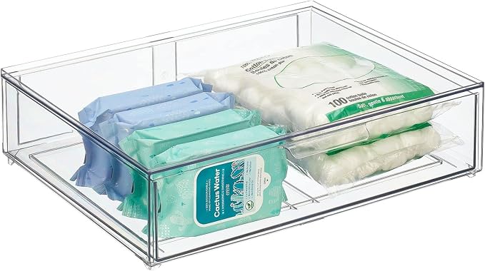 mDesign Wide Plastic Stackable Bathroom Storage Organizer Bin - Image 8