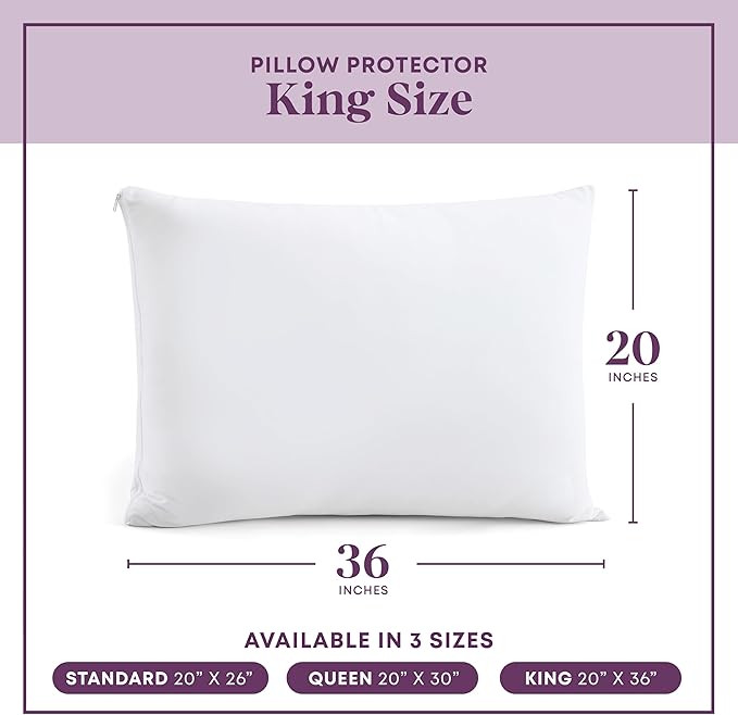 CirclesHome Pillow Protectors 4 Pack King Zippered - Image 6