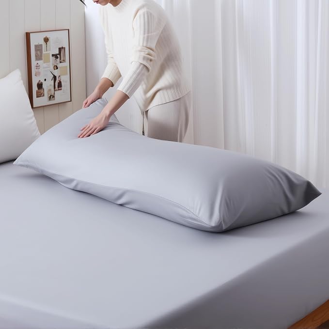 Body Cooling Pillow Case, Viscose Derived from Bamboo Long Pillow Protectors - Image 4