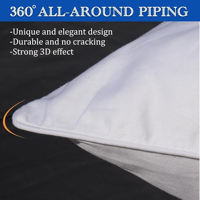 Precoco White Pillow Cases Queen Size Set of 4 | 100% Cotton Pillowcases - Image 5