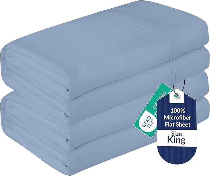 Royale Linens 2 Pack Bulk Flat Sheet Set by ROYALELINENS