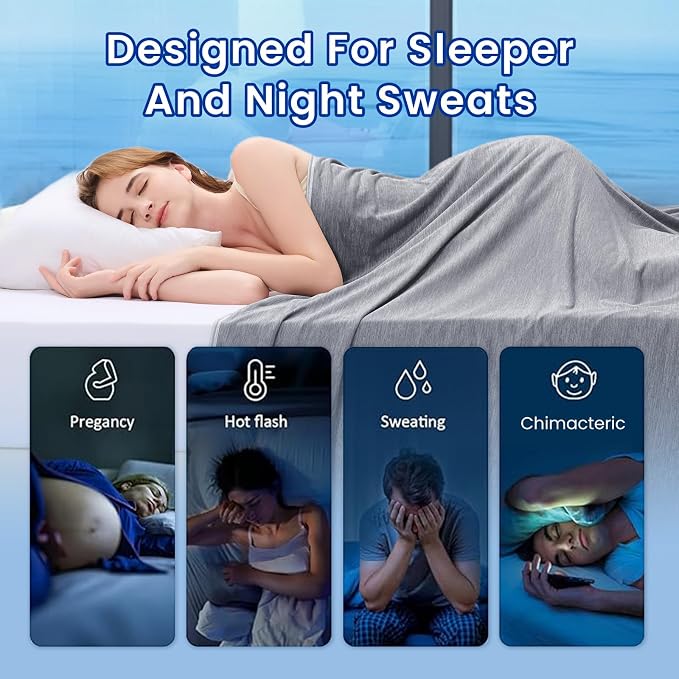 Topcee Cooling Blanket for Night Sweats Absorbs Heat to Keep Adults, Children - Image 4