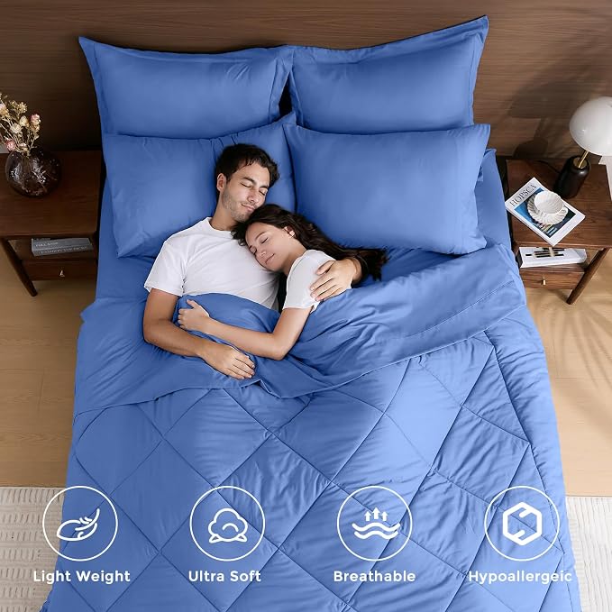 HEVUMYI Royal Blue Full Comforter Set - Image 2