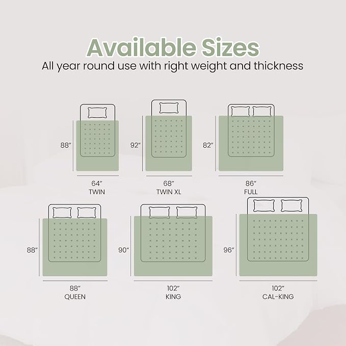 Utopia Bedding Twin Comforter Duvet Insert, Quilted Sage Green Comforter - Image 8