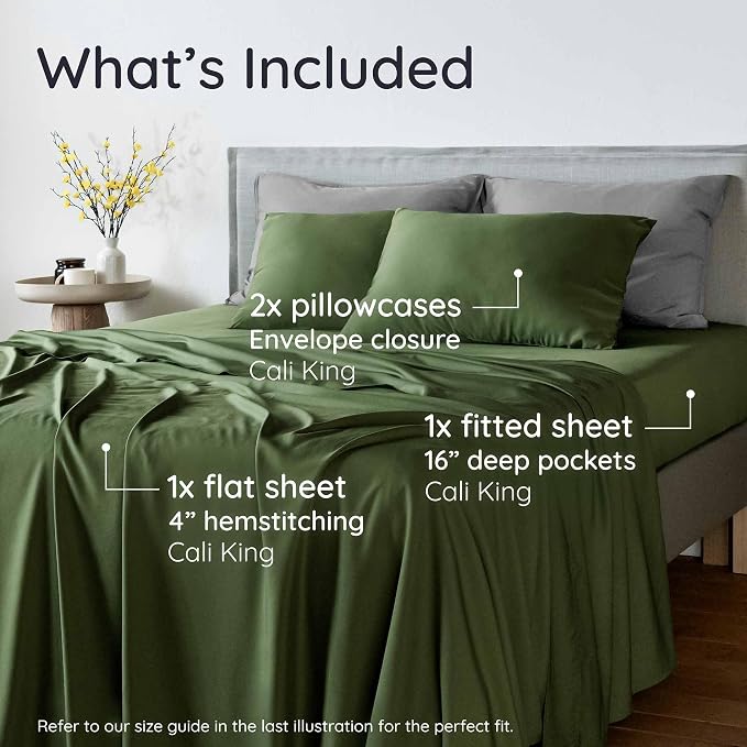 Bambaw California King Sheet Set 4pcs – 100% Viscose Derived from Bamboo Sheets - Image 2