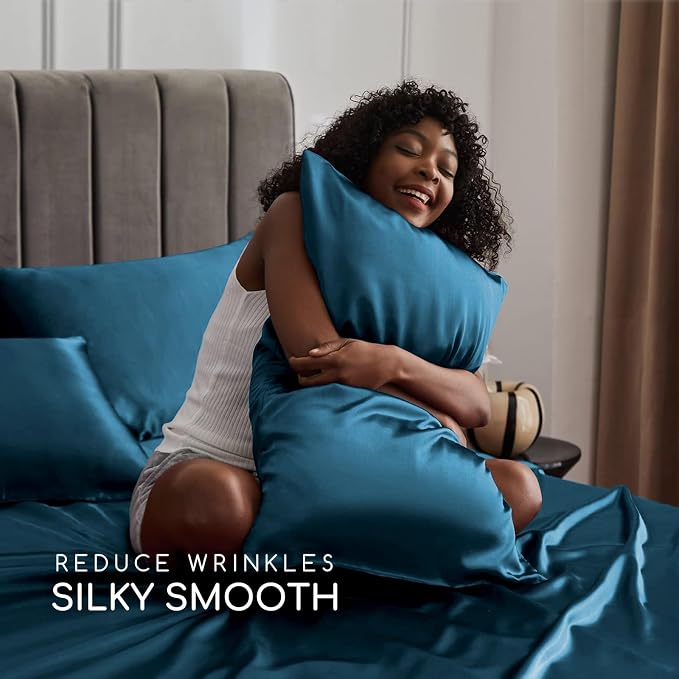 MR&HM Satin Bed Sheets, King Size Sheets Set - Image 3
