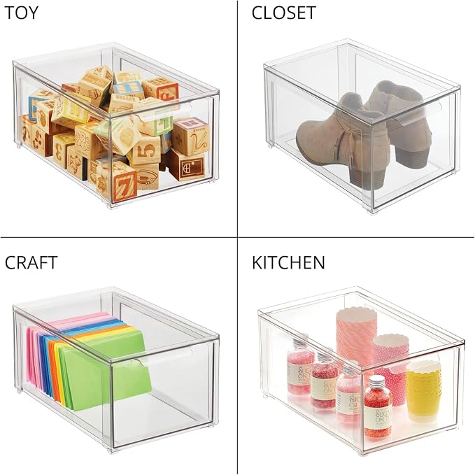 mDesign Plastic Stackable Bathroom Storage - Image 6