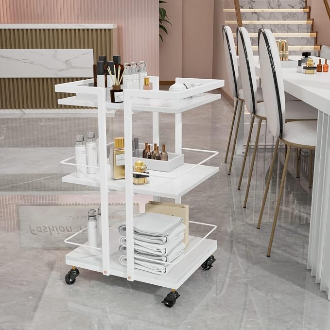 Esthetician Cart with Wheels Salon Rolling Trolley, Mobile Storage Organizer by OmySalon