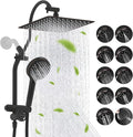 Hibbent cUPC Certified All Metal 10"Rainfall Showerhead Combo, High Pressure by Hibbent
