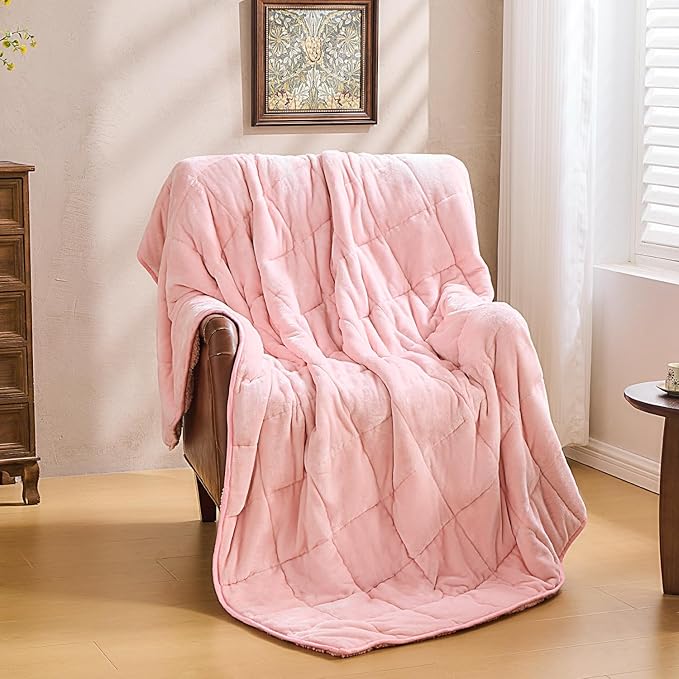 Super Fuzzy Soft Sherpa Fleece Weighted Blanket, 12 lbs Dual Sided Fluffy Heavy - Image 7
