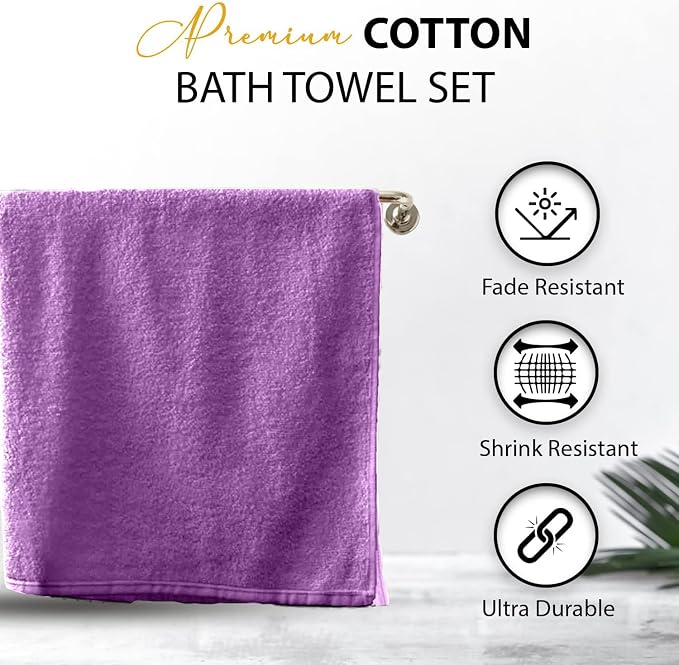 KAHAF COLLECTION 100% Cotton Bath Towels, 24x48 Pack of 6 Towels, Quick Dry - Image 4