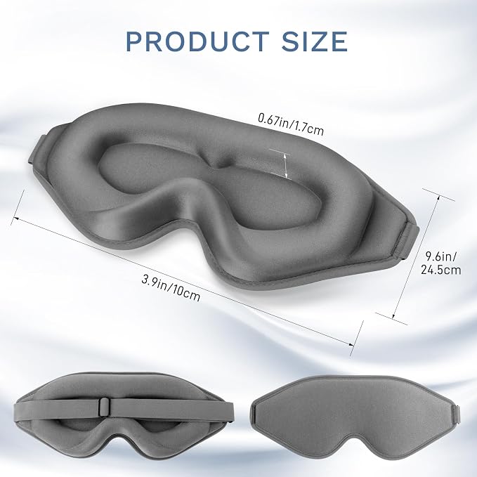 FlyCoco 99% Fully Block Out Light Eye Sleep Mask, 3D Deep Contoured Eyes Cover - Image 2