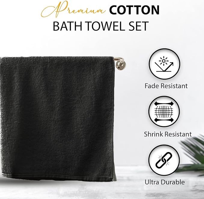 KAHAF COLLECTION 100% Cotton Bath Towels, 24x48 Pack of 6 Towels, Quick Dry - Image 4