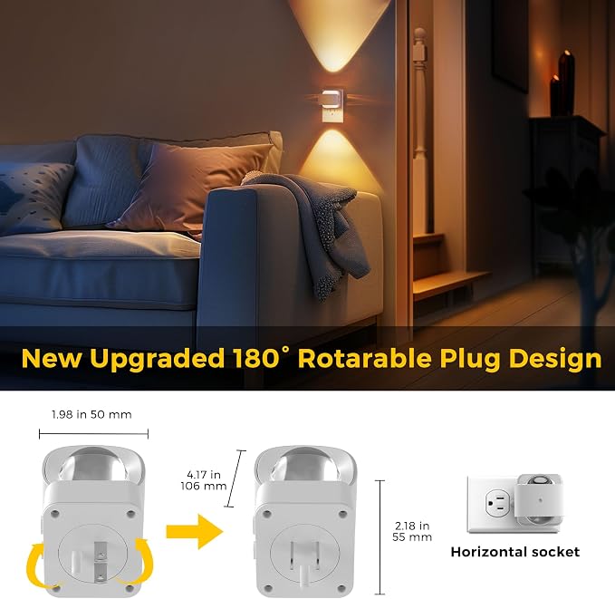 L LOHAS LED Night Lights Plug into Wall, Night Light Projector, Dusk to Dawn - Image 7