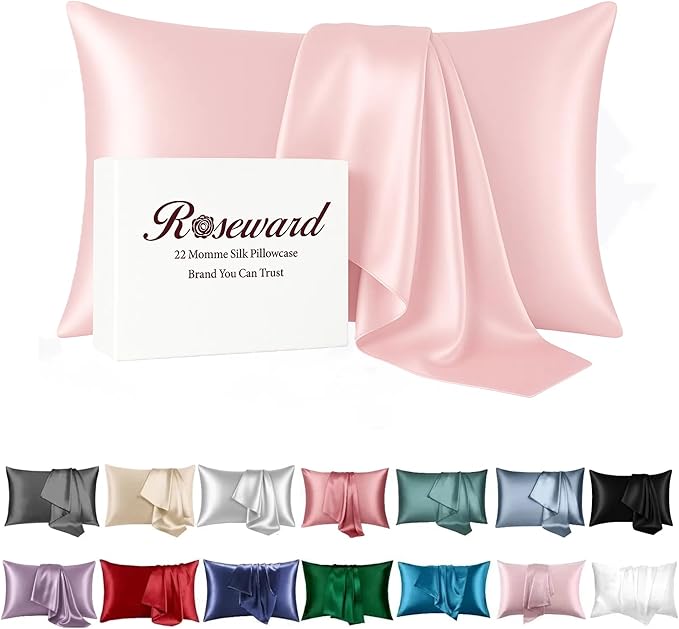 Pink Mulberry Silk Pillowcase Queen Size by ROSEWARD