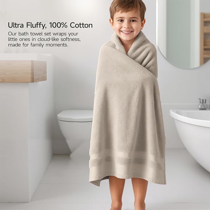 REDKISS 100% Cotton Bath Towels Set of 2, Extra Large Bath Sheets 35 X 70 Inches - Image 6