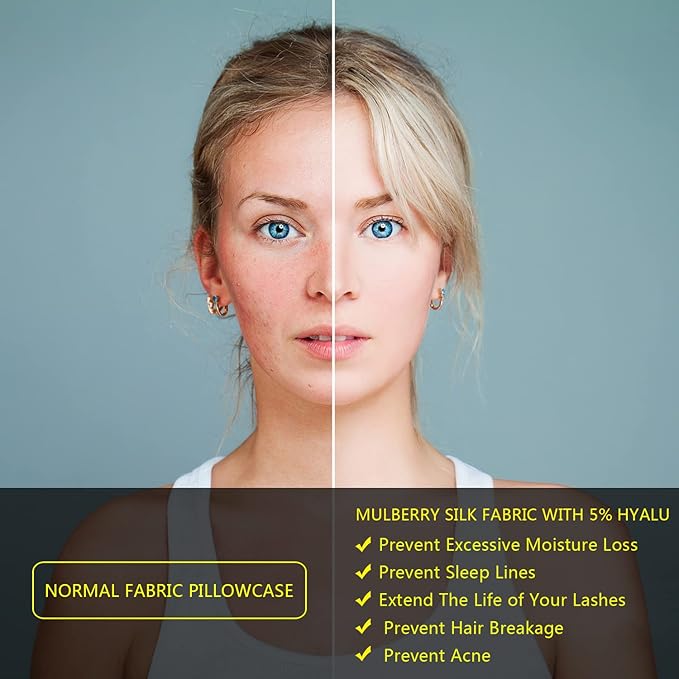 Silk Pillowcase 2 Pack, Mulberry Silk Pillow Cases Queen Size Set of 2 - Image 4