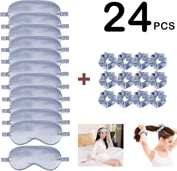 24Pcs Satin Eye Mask Silk Sleep Masks Silky Eyes Cover Blackout Blindfold - Image 5