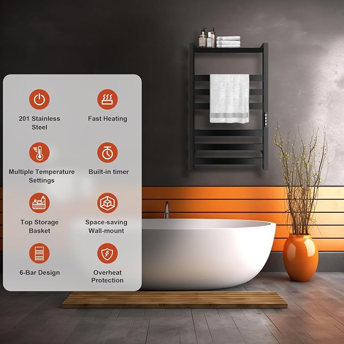 Towel Warmer, Stainless Steel Towel Warmer Rack - Image 2