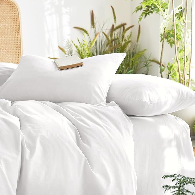 Wake In Cloud - Cotton Duvet Cover Set, King Size, 100% Washed Cotton, Linen - Image 5