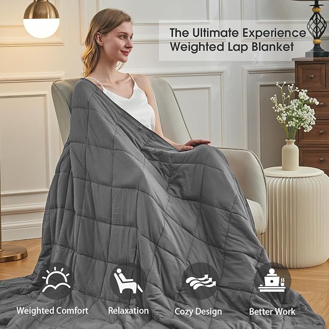 Weighted Blanket for Adults 12lbs, Twin Full Size Cooling Heavy Throw Blanket - Image 3