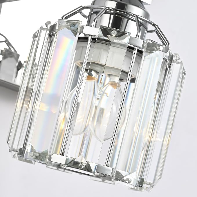 SOLFART Crystal 4 Lights Bathroom Lights Over Mirror Bathroom Lighting Fixtures - Image 6