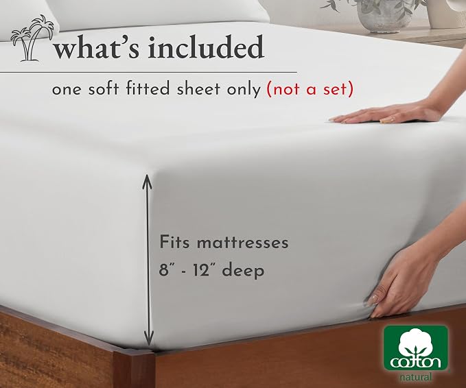 California Design Den 100% Cotton Soft Fitted Sheet Twin Only - Image 4
