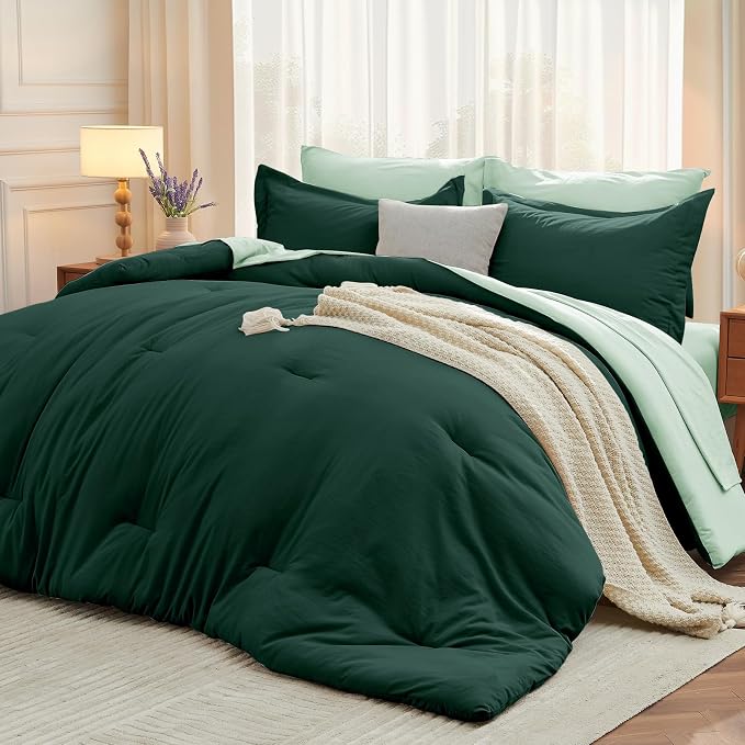 MUXHOMO 7 Pieces King Comforter Set, Soft Bed in a Bag King Size, All Season by MUXHOMO