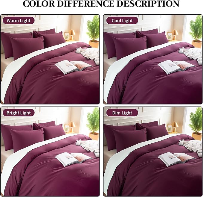 NEXHOME PRO 100% Washed Cotton Duvet Cover Queen Size, Ogranic Natural Linen - Image 3