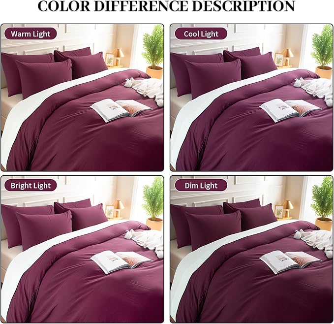 NEXHOME PRO 100% Washed Cotton Duvet Cover King Size, Ogranic Natural Linen - Image 3