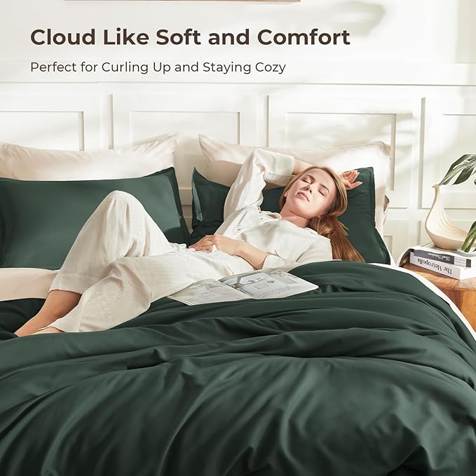 Litanika Forest Green Comforters Oversized Queen Size, 3 Pieces Lightweight - Image 2