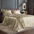 BEDELITE Satin Sheets Queen Size Bed Set, Luxury Soft Taupe Silky Sheets by BEDELITE