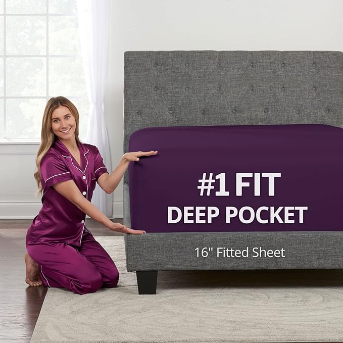 King Deep Pocket Fitted Bed Sheets Real 16' Fit Perfectly 14'18' Mattress & by DeaLuxeBedding